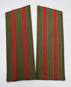 PAR de tablas de hombro de oficial soviético correas de insignia rojo uniforme de campo del ejército verde - Imagen 1 de 2