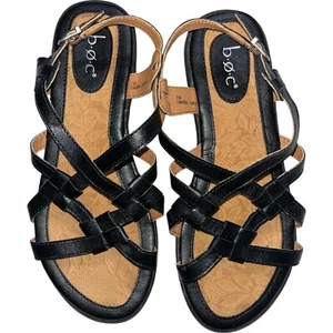 BOC Born Sandals Women's 7W Concept Kesia Black Strappy Slingback C64309 - Picture 1 of 8