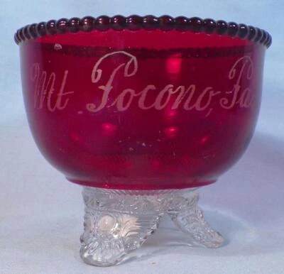 Colorado Spooner Ruby Stain Mt Pocono PA Souvenir U S Glass 15057 EAPG 1898 - Image 1 of 4