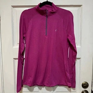 Paradox Merino Shirt Womens Large Pink Wool Blend Long Sleeve 1/4 Zip Ladies - Picture 1 of 6