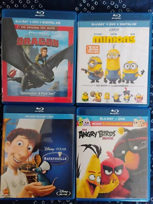BLURAY LOT HOW TO TRAIN YOUR DRAGON/THE ANGRY BIRDS MOVIE/RATATOUILLE/MINIONS - Image 1 of 3