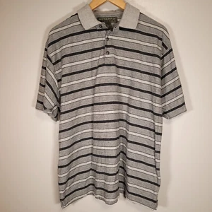 Generra Reserve Men's M Gray Striped Short Sleeve Polo - Picture 1 of 4