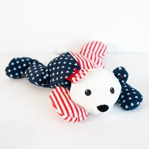 Ty Pillow Pal Sparkler Bear Red White Blue 14" Plush 1999 Patriotic July 4 - Picture 1 of 9