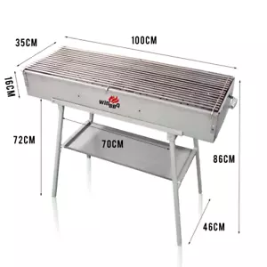 Portable Hitachi Skewer Charcoal BBQ Kebab Grill WillBBQ 100cm x 35cm Heavy Duty - Picture 1 of 13