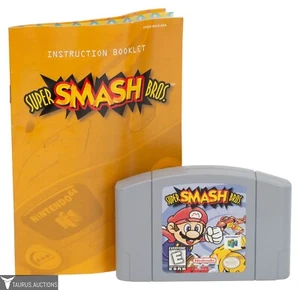 Cartucho y manual de videojuegos Super Smash Bros. Nintendo N64 1999 vintage - Imagen 1 de 4