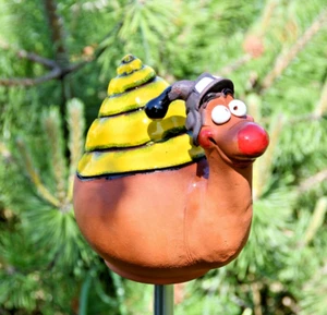 Keramik Gartenkugel Dekoration Statue Schnecke H15cm Midene Handgefertigt - Bild 1 von 12