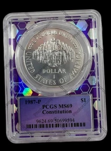 TraderBea, 1987-P PCGS MS69 SILVER 1oz Constitution, FREE SHIPPING, 11/7/24 - Picture 1 of 2