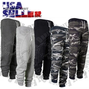 Mens Casual Joggers Pants Sweatpants Terry Stretch CAMO Gym Sports Fashion Dance - Picture 1 of 16