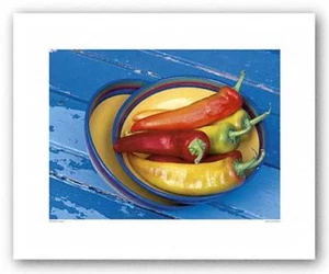 Bowl of Chillies Michelle Garrett Art Print 15x19 - Picture 1 of 1