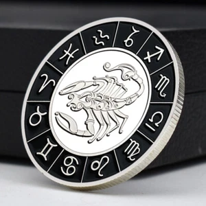12 Costellazioni Moneta Argento Placcato Scorpione Medaglia Commemorativa con Diamante - Foto 1 di 12