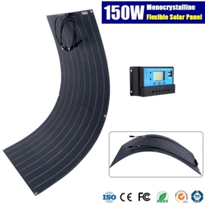 12V 150W FLEXIBLE MONO SOLAR PANEL BOAT BATTERY CHARGING 150WATT+REGULATOR *NEW* - Picture 1 of 9