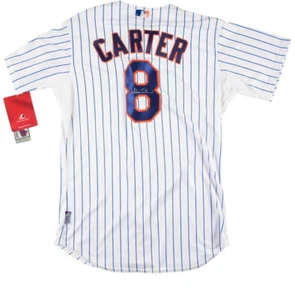 GARY CARTER SIGNED NEW YORK METS #8 MAJESTIC JERSEY SIZE 44 w/TAGS *PSA PRE-CERT - Picture 1 of 5