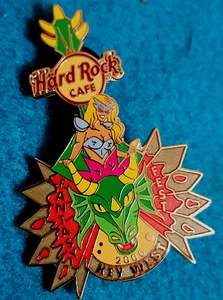 KEY WEST 2006 FANTASY FEST BLONDE GIRL HORNED DRAGON GUITAR Hard Rock Cafe PIN - Picture 1 of 1