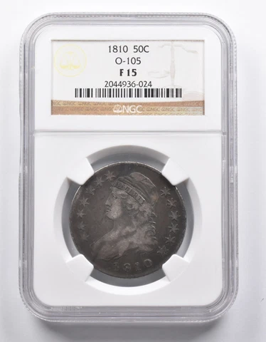 F15 1810 Capped Bust Half Dollar O-105 NGC *0930 Cover