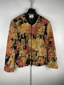Vintage Joseph Ribkoff Womens Polyester Printed Multicolor Zip Blazer Jacket - Picture 1 of 17