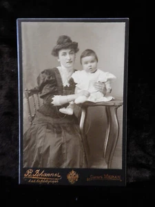 1 CDV Foto K.u.K. Hoffotograf B. Johannes Meran Mutter mit Baby 1908 (45) - Picture 1 of 3