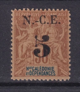 France 1901 New Caledonia Overprint 5/50 centimes pair MH - Picture 1 of 1
