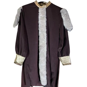 Viking Halloween Costume Men's One Size Tunic Attached Cape Fur Trim John Snow - Picture 1 of 6