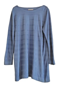 "MARKS & SPENCER" wunderschöner blauer selbstgestreifter Longpullover Tunika Oberteil - Größe 20 - Bild 1 von 9