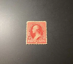 U.S. Scott #220 George Washington 1890 2¢ No Caps Mint NF HR Crease SIEHE HINWEIS - Bild 1 von 2