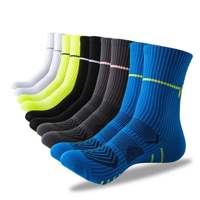 5 Pairs Running Compression Socks for Men Crew Socks Sport socks Elastic - Image 1 of 4