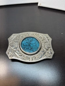 Vintage Herren Chambers Belt Co Faux Türkis Gürtelschnalle - Bild 1 von 4