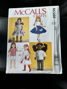 Doll Clothes 18" Retro Dress Top Pants Circle Skirt UNCUT Pattern m7266 American - Picture 1 of 2