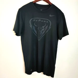 Nike Dri Fit DePaul Azul Demonios Negro Manga Corta Camisa Atlética Informal Artística - Imagen 1 de 11