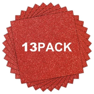 HTVRONT Red Glitter HTV Heat Transfer Vinyl Bundle 13 Pack 12 x 10 Iron on - Picture 1 of 7