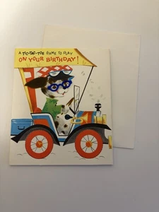 Forget Me Not Vintage Greeting Card Birthday - Tic Tac Toe - Unused - Picture 1 of 4