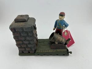 Vintage Heavy 2.3kg Approx Cast Iron ARTILLERY Money Bank in Working Order - Picture 1 of 7