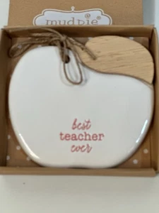 Adorno Mud Pie Best Teacher Ever caja de entrada nueva - Imagen 1 de 2