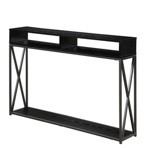 161889BL CONVENIENCE CONCEPTS TUCSON DELUXE CONSOLE TABLE WITH SHELF - BLACK - Picture 1 of 5