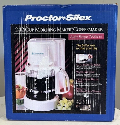 Proctor Silex Máquina de Mañana 2-12 Tazas Cafetera Beige 42301 NUEVA De Colección Foto 1 de 4