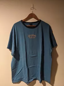Vintage Y2K Nautica Jeans Logo Blue XX-Large Ringer T-Shirt - Picture 1 of 6