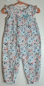 Just One You Baby Girl 12M Outfit One Piece Sleeveless/Pants White Pastel Flower - Picture 1 of 9