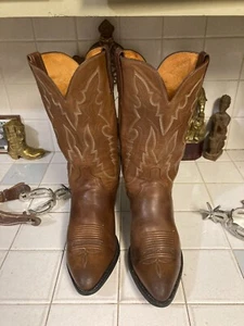LUCCHESE MADE in USA BROWN 1883 WESTERN COWBOY DANCEHALL RANCH RODEO BOOTS 11.5 - Picture 1 of 13