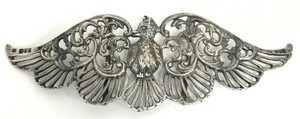Samuel Jacob Sterling Silver Nurses Bird Belt Buckle Antique 1898 82g 031311