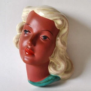 Maska ścienna GOLDSCHEIDER / Wall Mask, A. Prischl, lata 50. - Zdjęcie 1 z 3