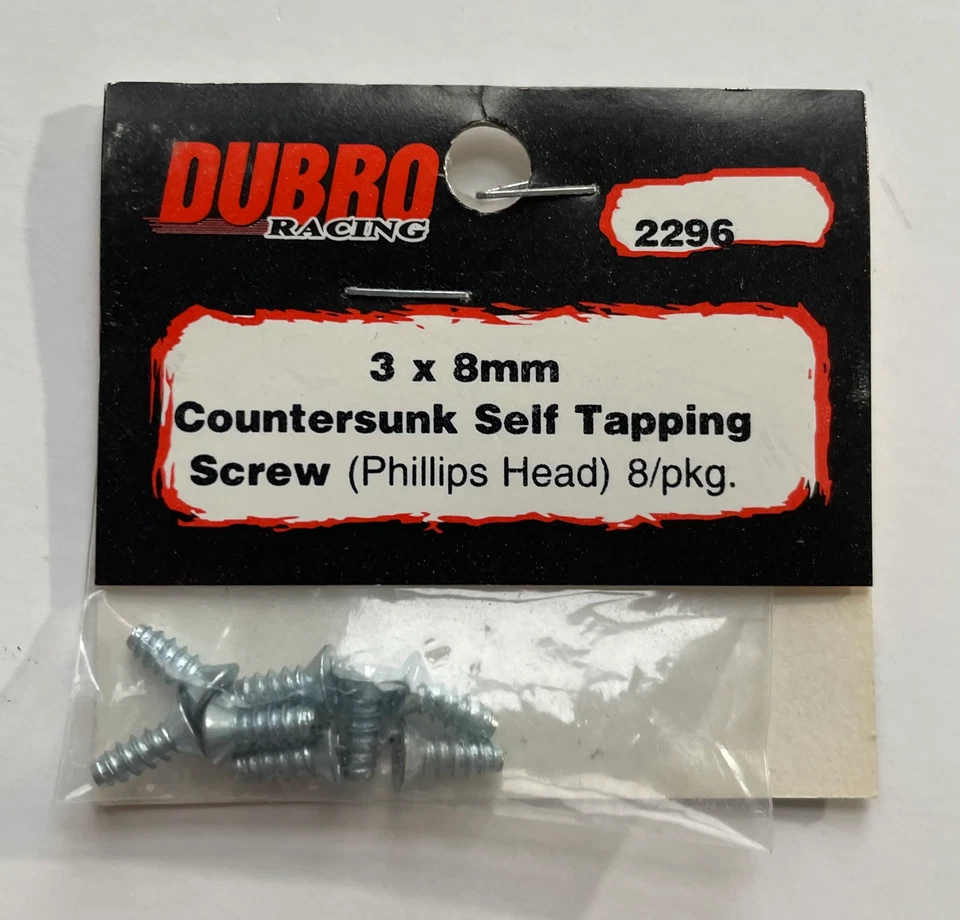 Du-Bro 8mm x 3 Countersunk Self Tapping Screw (8 pc) #2296 - Image 1 of 1