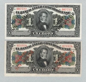Costa Rica 2x1 Colon L.1917, P-S121s1, s3, (60), AU/UNC. - Foto 1 di 2