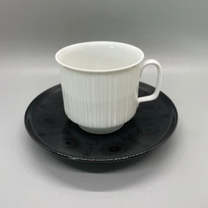 Rosenthal Studio Line Tapio Wirkkala Teacup & Saucer Set White Black Grey Sun - Picture 1 of 14