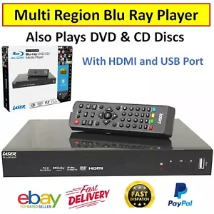 Region Free BLU RAY DVD Player HDMI Movie Blue Ray Disc Audio CD Player HD Video - Picture 1 of 4