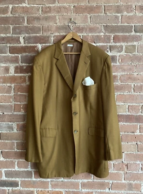 Blazer Brioni Millenio Sport Coat, caramelo cashmere/seda, feito sob medida serve 54 XL - Imagem 1 de 4