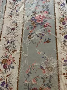 5,1 Yds Drappeggio/Tessuto Broccato Floreale Ricamato 5,1 Yds Avorio/Verde - Foto 1 di 3