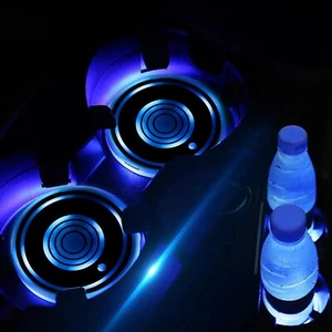 4pcs LED Car Cup Pad 7 Colors Accessories Light Cover Interior Decoration Lights - Picture 1 of 8