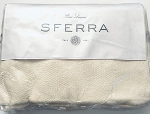 Sferra Full Queen Ivory Cotton Blanket Matelesse Coverlet Off-White Alice NEW - Picture 1 of 6