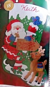Bucilla Christmas Stocking NORTH POLE Felt Kit  18" Maria Stanziani - Bild 1 von 3