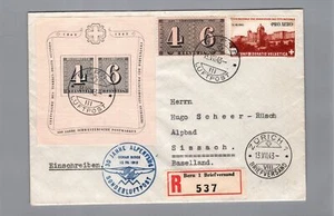 Suiza Bloque Número 9 Correo Aéreo / Correo Aéreo Vuelo Especial 1943 - FDC Mi Nº 422 - Imagen 1 de 2