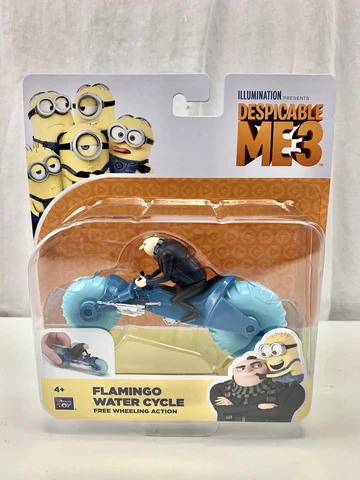 Despicable Me 3 GRU FLAMINGO WATER CYCLE Free Wheeling Action Toy Figure NEW Cover